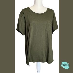 A. N. A. Green Boxy Short Sleeve T-Shirt Size 2XL